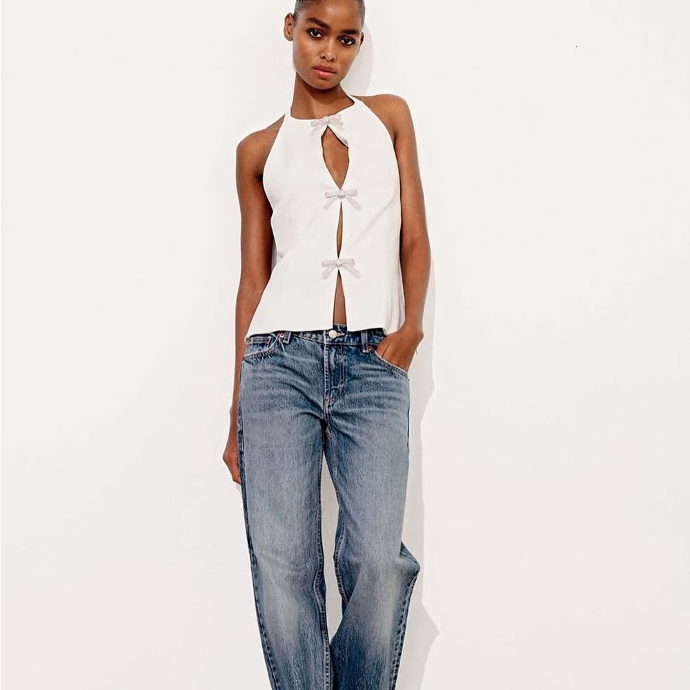 Zara Top With Rhinestone Bow | - Picture 5 of 7
